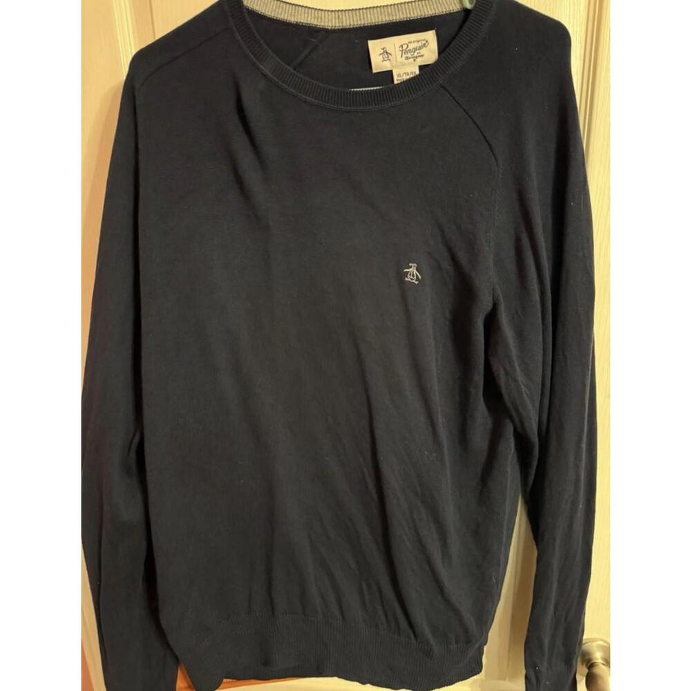 Original Penguin‎ XL Navy Cotton Crewneck Sweater